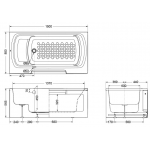 TOTO PAY1517LPEH 1500x800mm 日式風呂浴缸 (左去水)